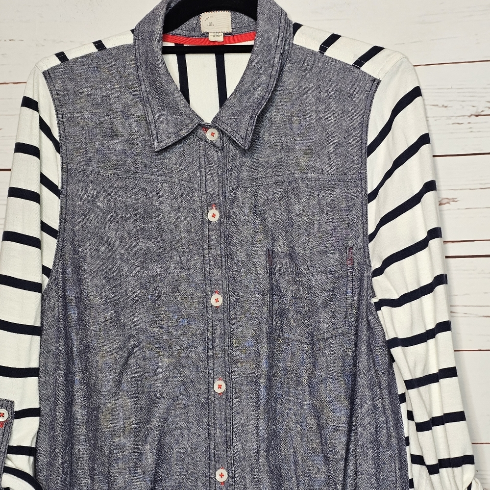 Anthropologie Postmark Rowena Roll-Tab Sleeve Tunic - Picture 5 of 9